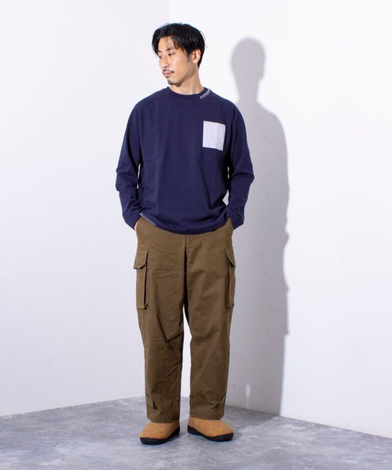GLOSTER「【GLOSTER/グロスター】ニットポケット ハンドステッチ ポケット長袖Tシャツ」|Tシャツ・カットソー|