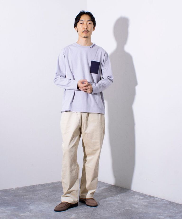 GLOSTER「【GLOSTER/グロスター】ニットポケット ハンドステッチ ポケット長袖Tシャツ」|Tシャツ・カットソー|