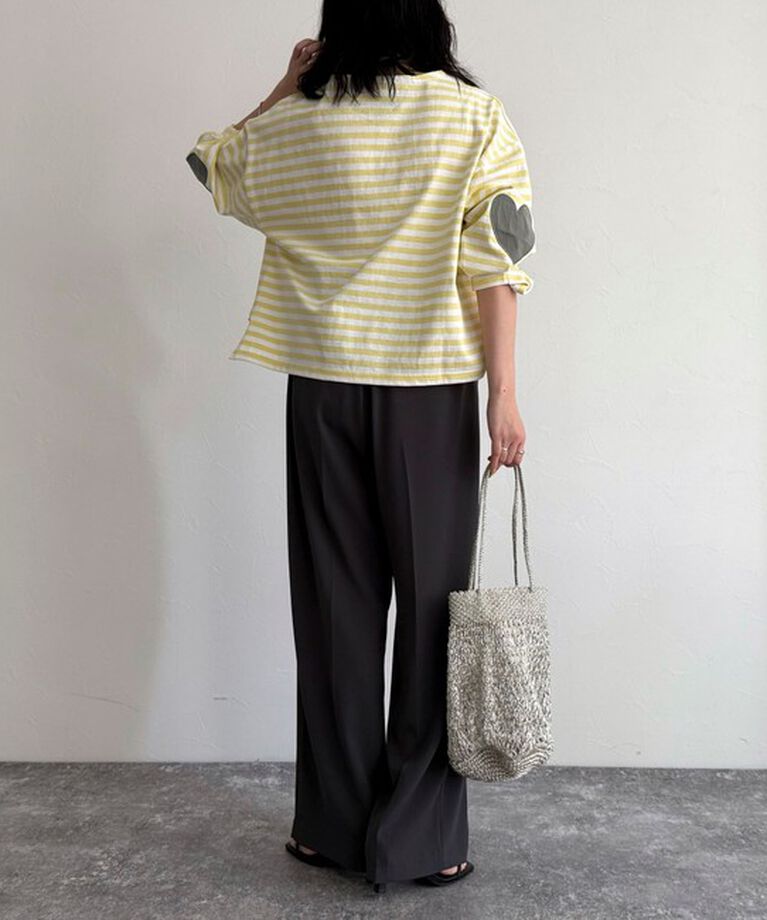 fredy emue「ボーダーハートパッチプルオーバーカットソー」|Tシャツ・カットソー|