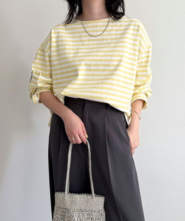 fredy emue「ボーダーハートパッチプルオーバーカットソー」|Tシャツ・カットソー|