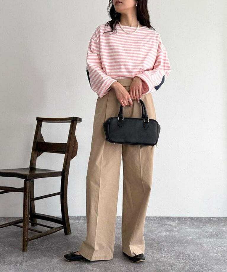 fredy emue「ボーダーハートパッチプルオーバーカットソー」|Tシャツ・カットソー|