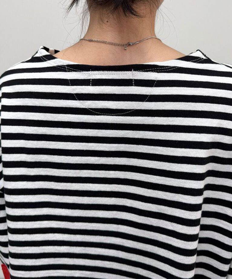 fredy emue「ボーダーハートパッチプルオーバーカットソー」|Tシャツ・カットソー|