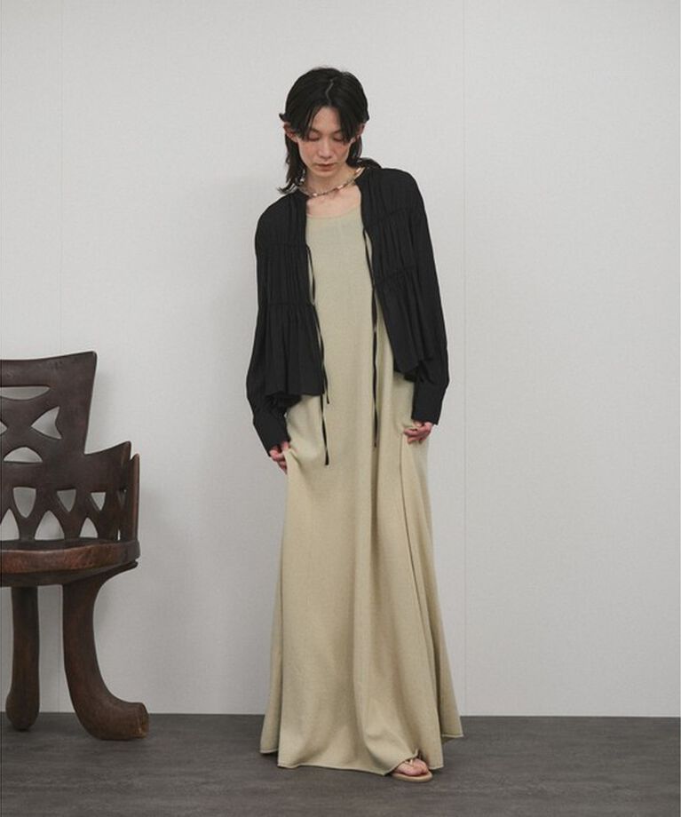 SALON adam et rope'「【WEB限定】フロントリボンティアードギャザーブラウス」|シャツ・ブラウス|
