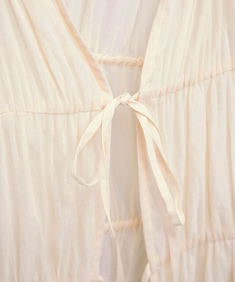 SALON adam et rope'「【WEB限定】フロントリボンティアードギャザーブラウス」|シャツ・ブラウス|