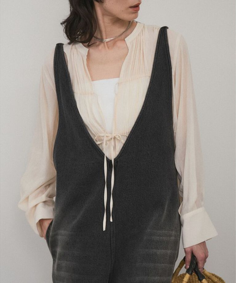 SALON adam et rope'「【WEB限定】フロントリボンティアードギャザーブラウス」|シャツ・ブラウス|オフホワイト(15)