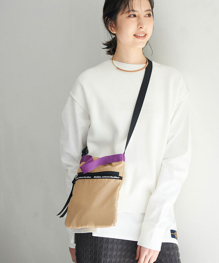 VIS「【Dickies】別注フロントジップショルダーバッグ」|ショルダー・メッセンジャー|ベージュ(27)