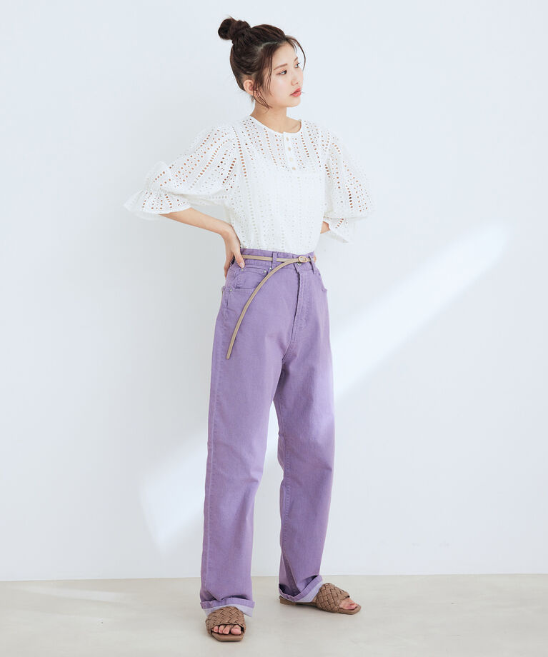 vis-a-vis「【WEB限定】エンブロイダリーレースボリューム袖ブラウス【セットアップ対応】【ワンピ―スみせ】」|シャツ・ブラウス|