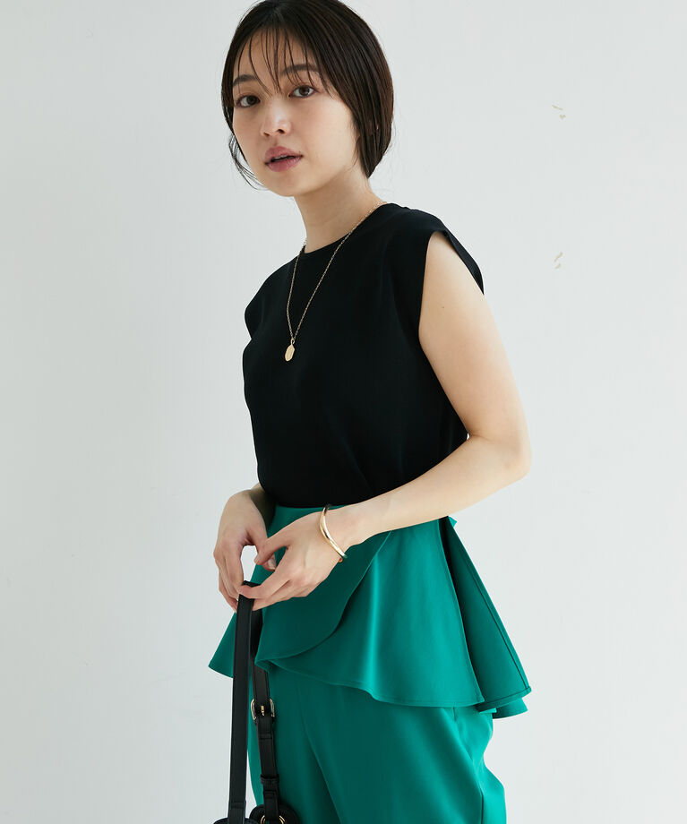 VIS「【UVケア・接触冷感・洗える】前後2WAY美人スリーブニットプルオーバー」|ニット・セーター|