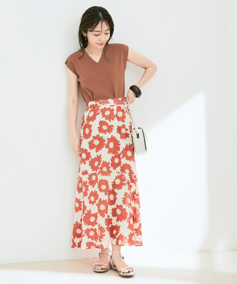VIS「【UVケア・接触冷感・洗える】前後2WAY美人スリーブニットプルオーバー」|ニット・セーター|