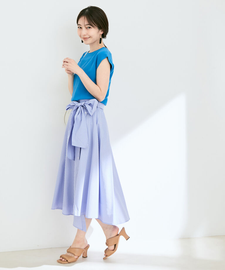 VIS「【UVケア・接触冷感・洗える】前後2WAY美人スリーブニットプルオーバー」|ニット・セーター|