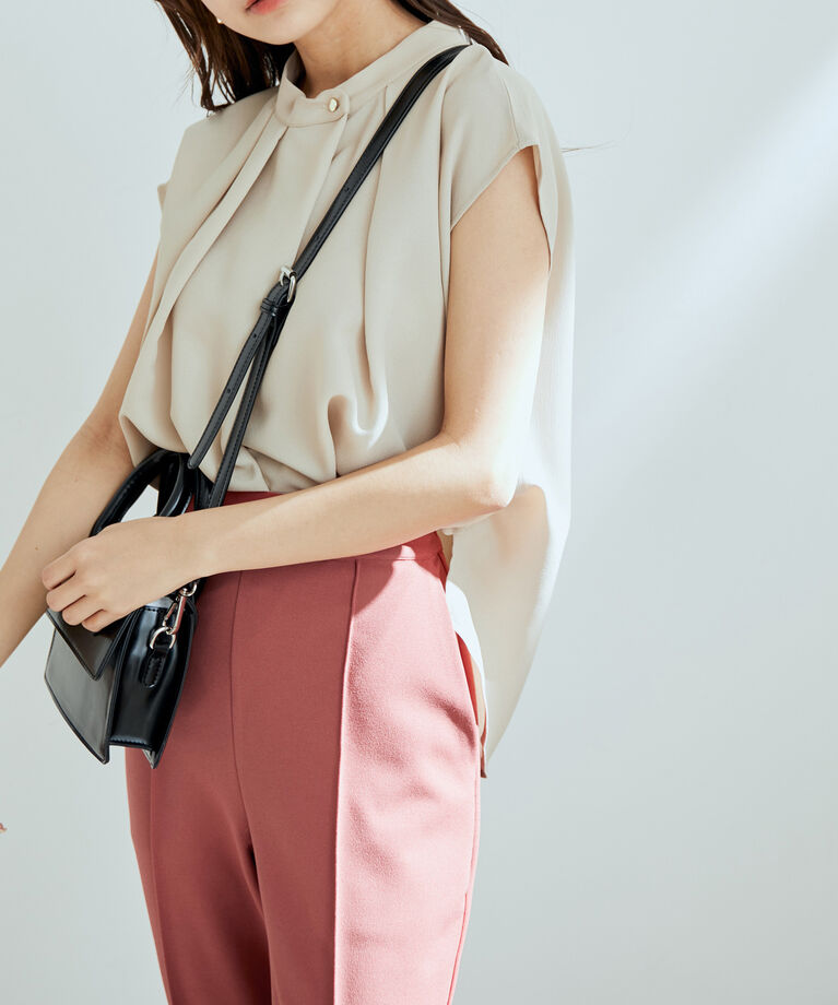 vis-a-vis「【WEB限定】【SET】フレンチスリーブタックブラウス＆フレアーパンツセット【sustainable】」|シャツ・ブラウス|