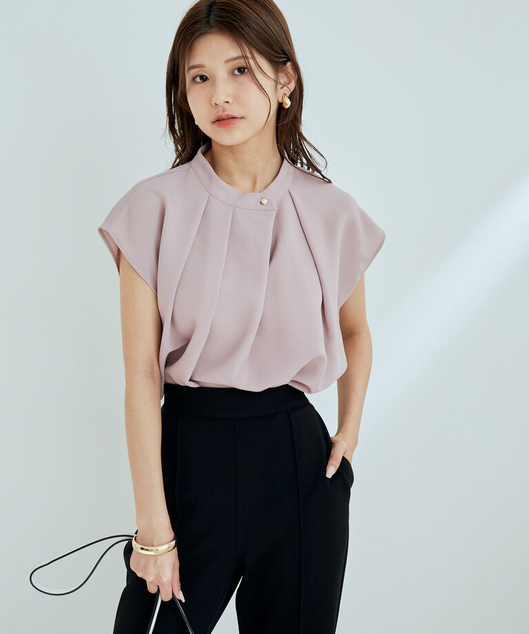 vis-a-vis「【WEB限定】【SET】フレンチスリーブタックブラウス＆フレアーパンツセット【sustainable】」|シャツ・ブラウス|