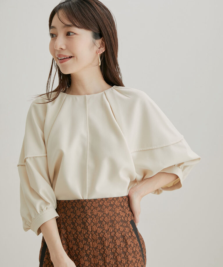 VIS「【Washable・EASY CARE】ストライプ＆無地エコウールタッチブラウス【sustainable】」|シャツ・ブラウス|キナリ(16)