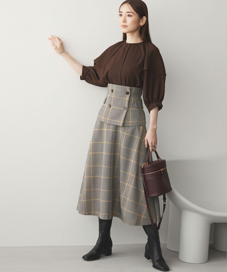 VIS「【Washable・EASY CARE】ストライプ＆無地エコウールタッチブラウス【sustainable】」|シャツ・ブラウス|
