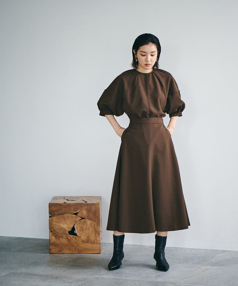 VIS「【Washable・EASY CARE】ストライプ＆無地エコウールタッチブラウス【sustainable】」|シャツ・ブラウス|
