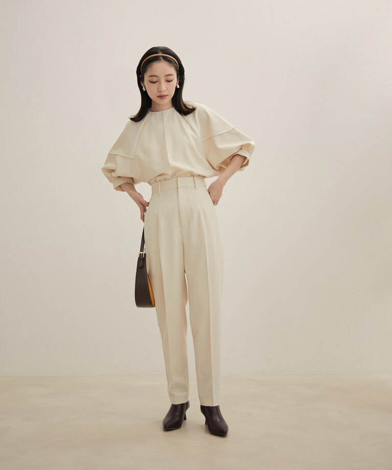 VIS「【Washable・EASY CARE】ストライプ＆無地エコウールタッチブラウス【sustainable】」|シャツ・ブラウス|