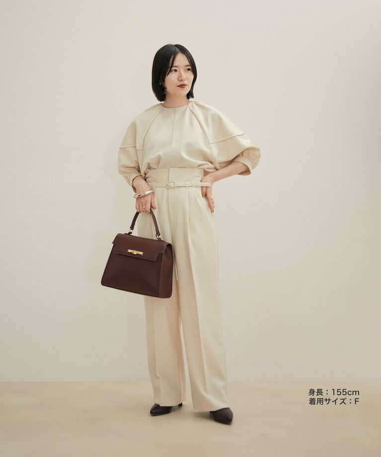VIS「【Washable・EASY CARE】ストライプ＆無地エコウールタッチブラウス【sustainable】」|シャツ・ブラウス|