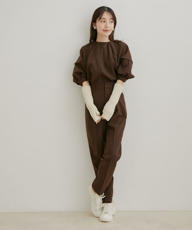 VIS「【Washable・EASY CARE】ストライプ＆無地エコウールタッチブラウス【sustainable】」|シャツ・ブラウス|