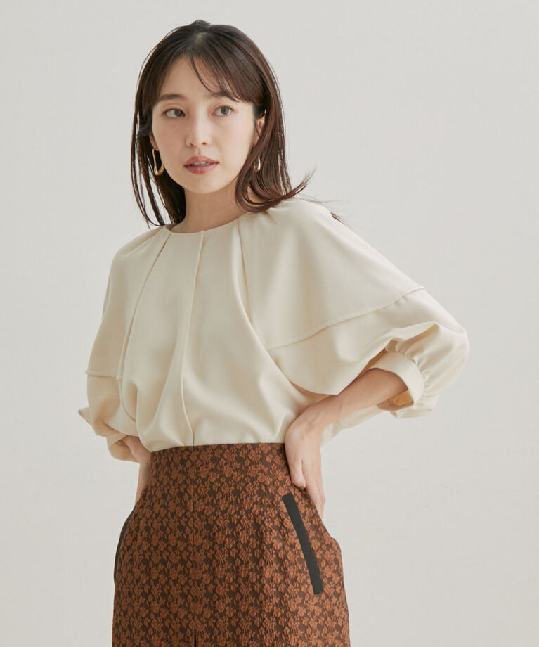 VIS「【Washable・EASY CARE】ストライプ＆無地エコウールタッチブラウス【sustainable】」|シャツ・ブラウス|