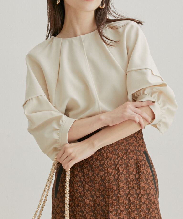 VIS「【Washable・EASY CARE】ストライプ＆無地エコウールタッチブラウス【sustainable】」|シャツ・ブラウス|
