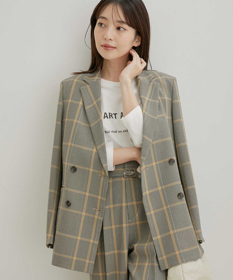 VIS「【Washable・EASY CARE】エコウールタッチジャケット【sustainable】」|テーラードジャケット|イエロー系(81)