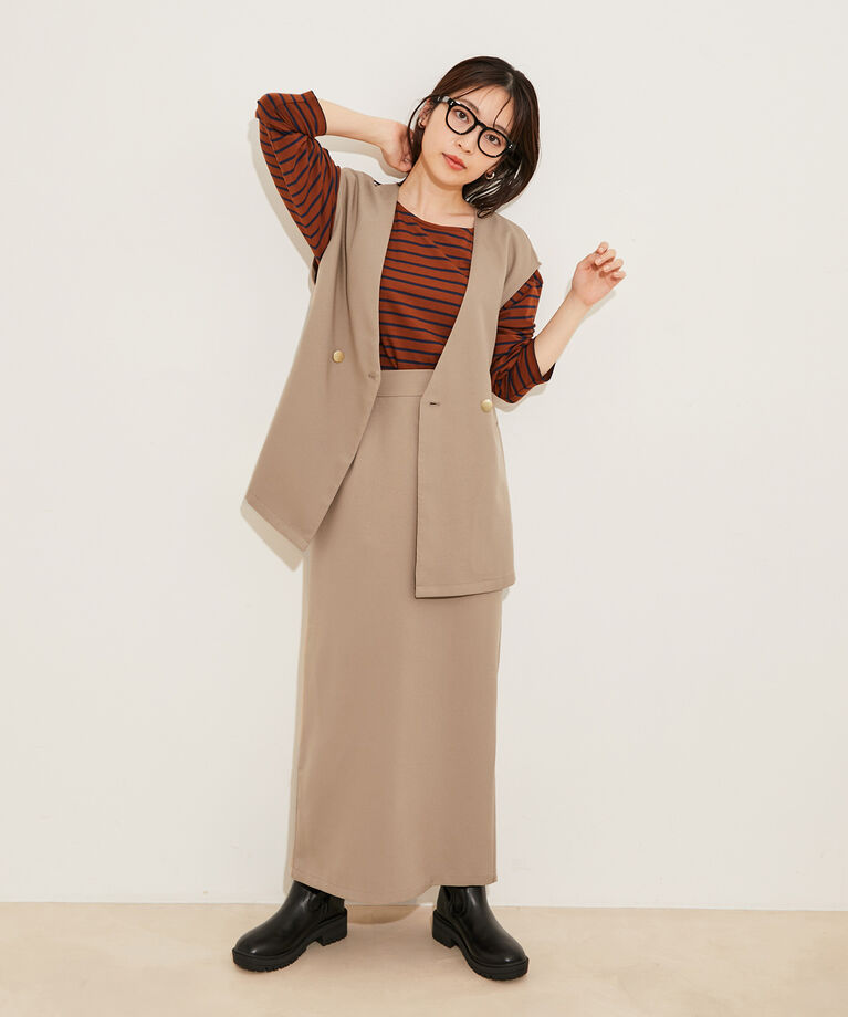 vis-a-vis「【WEB限定】【洗える】ジレ＆ナロースカートセット」|スカート|