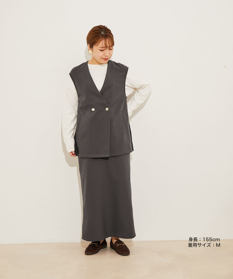 vis-a-vis「【WEB限定】【洗える】ジレ＆ナロースカートセット」|スカート|