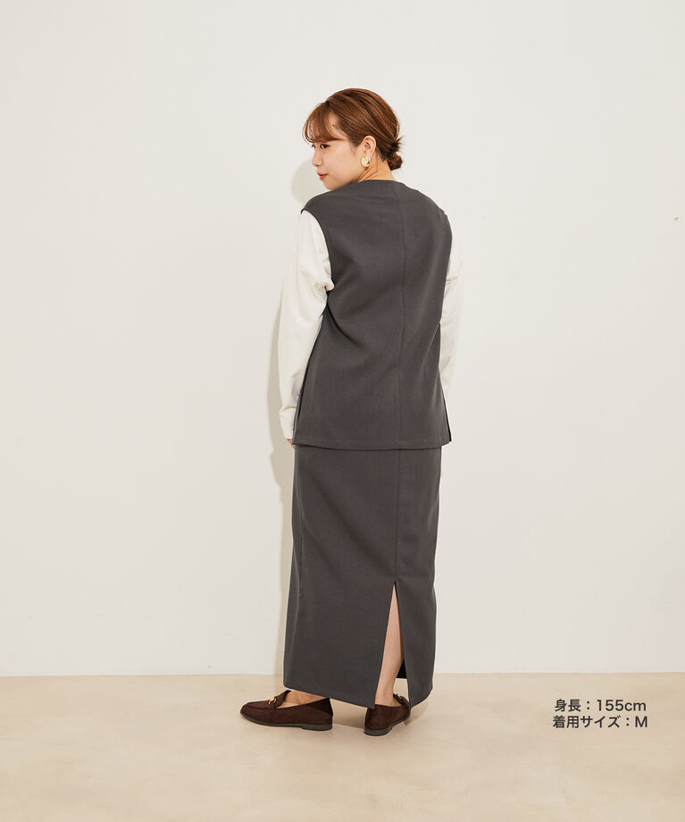 vis-a-vis「【WEB限定】【洗える】ジレ＆ナロースカートセット」|スカート|