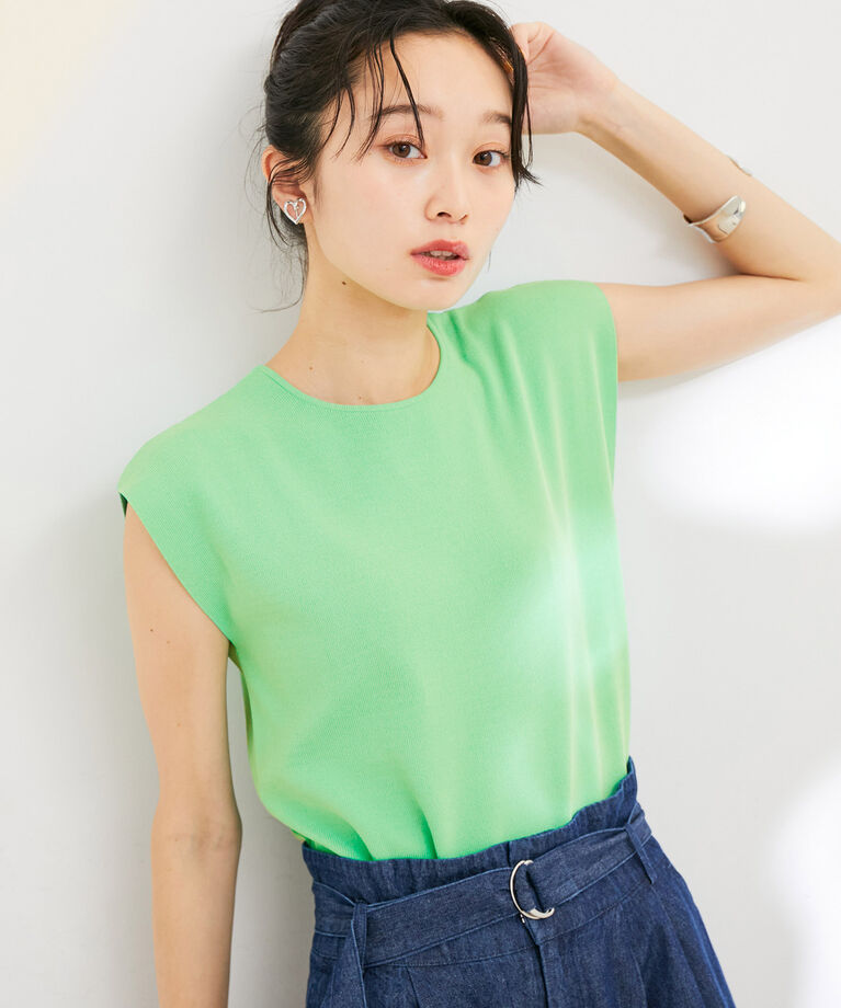 VIS「【新色】【前後2WAY】美人スリーブニットプルオーバー【UVケア・接触冷感・洗える】」|ニット・セーター|