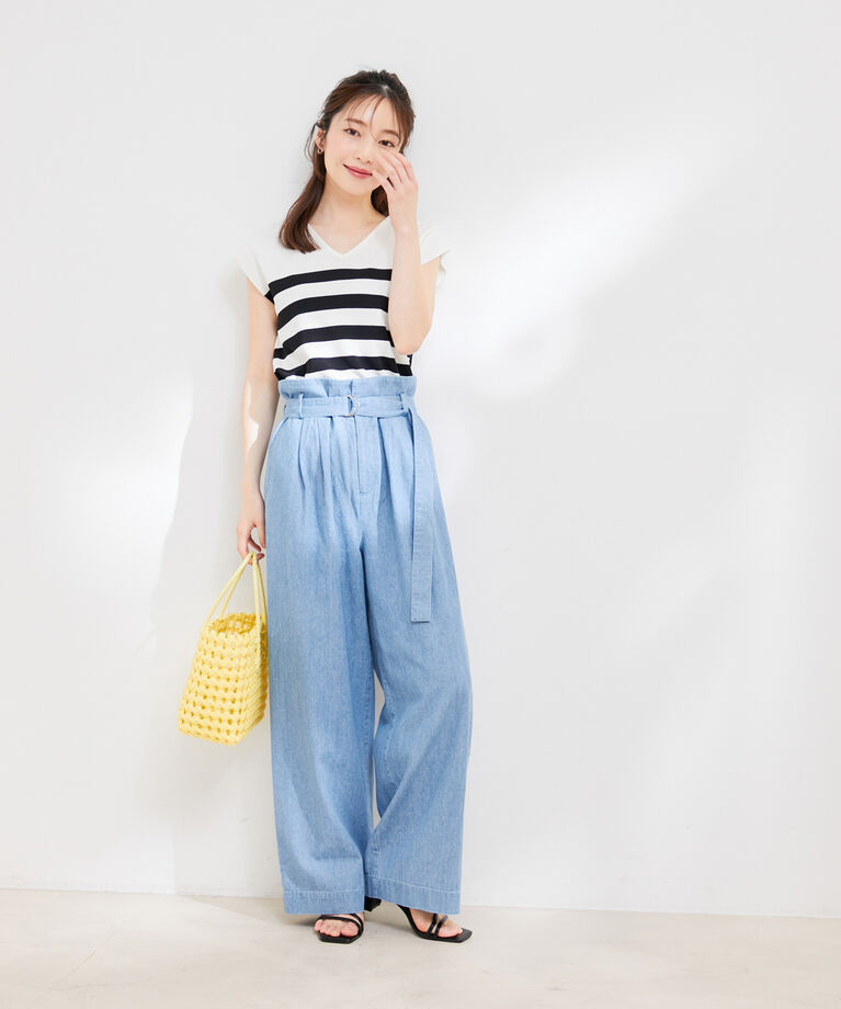 VIS「【新色】【前後2WAY】美人スリーブニットプルオーバー【UVケア・接触冷感・洗える】」|ニット・セーター|