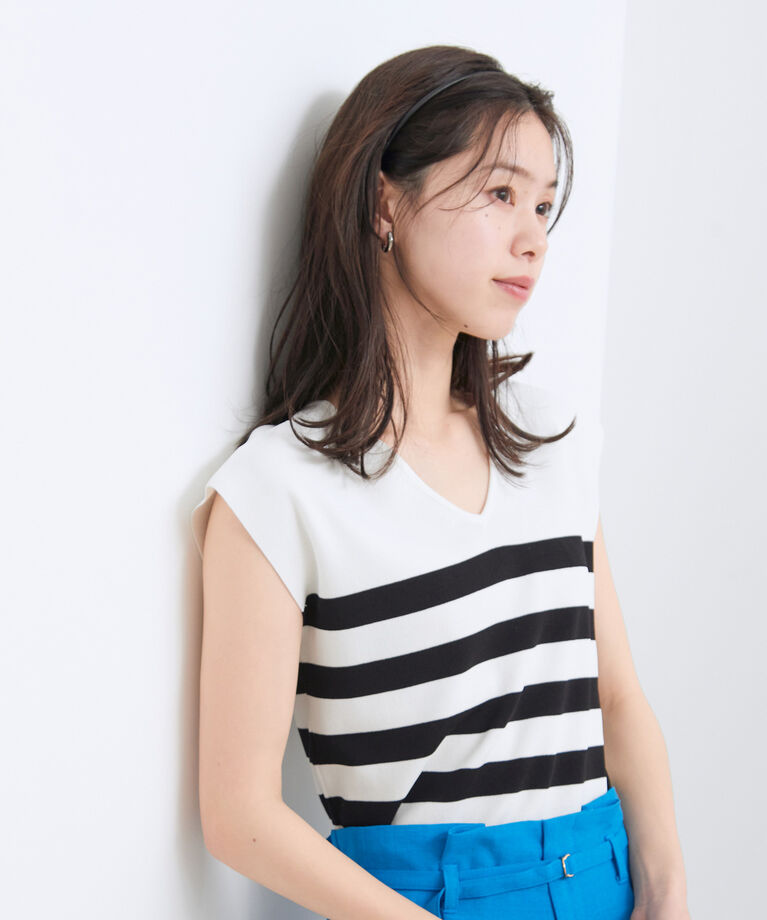 VIS「【新色】【前後2WAY】美人スリーブニットプルオーバー【UVケア・接触冷感・洗える】」|ニット・セーター|