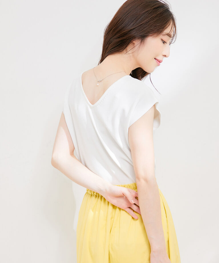 VIS「【新色】【前後2WAY】美人スリーブニットプルオーバー【UVケア・接触冷感・洗える】」|ニット・セーター|