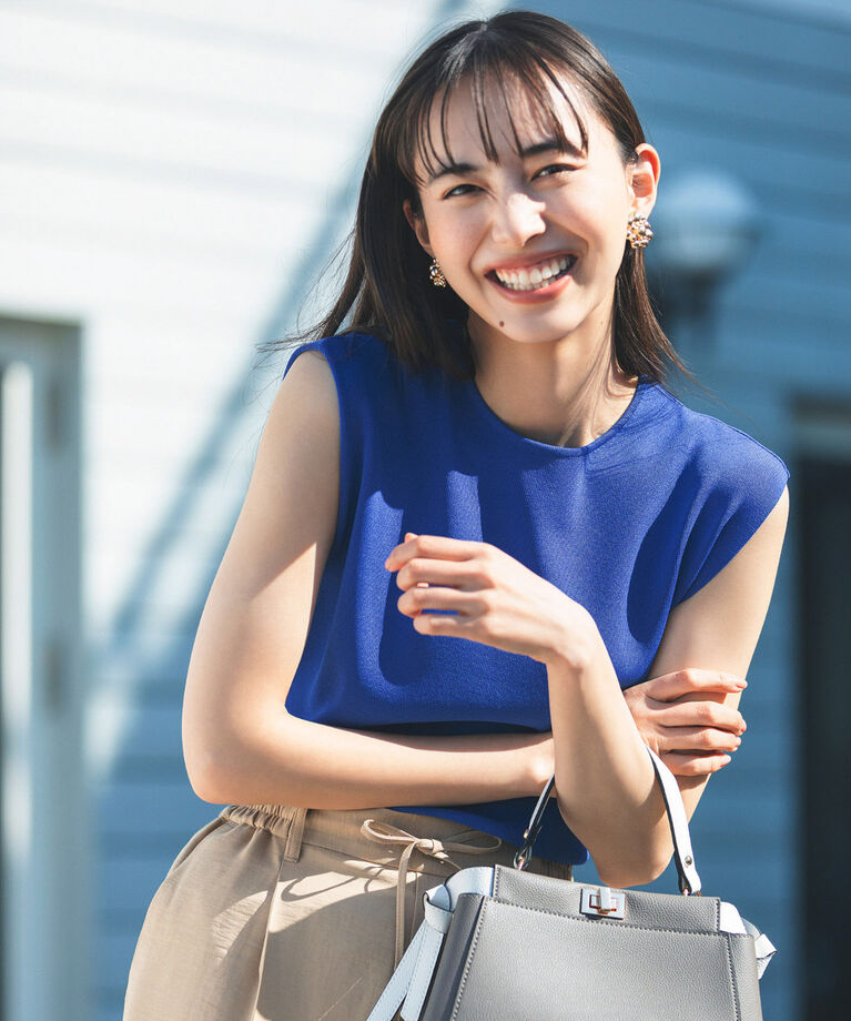 VIS「【新色】【前後2WAY】美人スリーブニットプルオーバー【UVケア・接触冷感・洗える】」|ニット・セーター|