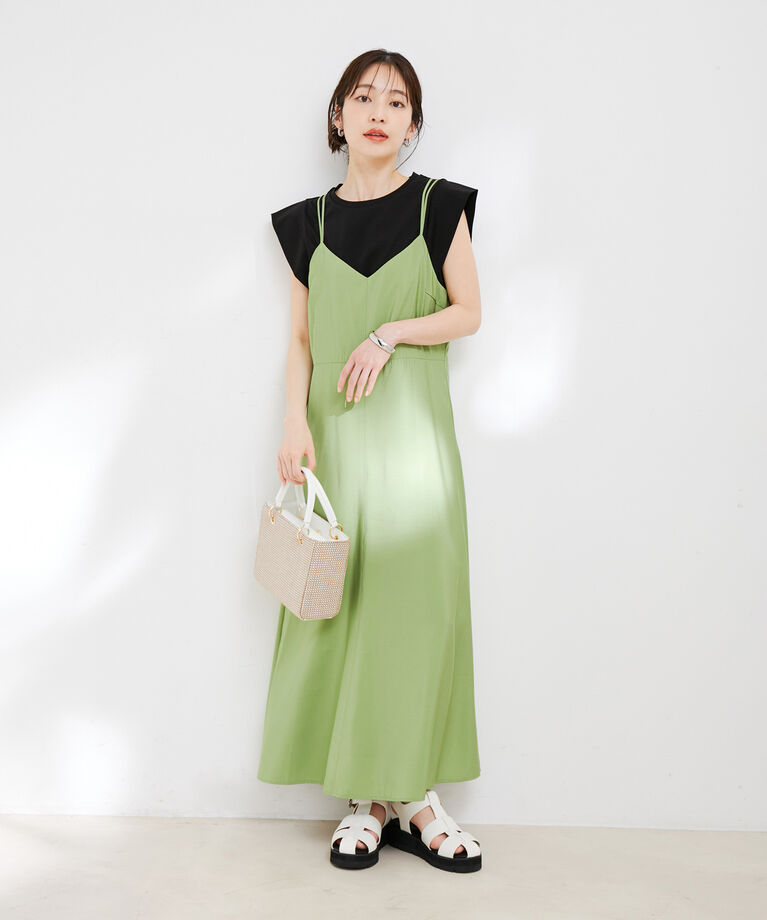 VIS「【接触冷感・洗える】シルケットフレンチスリーブトップス」|Tシャツ・カットソー|