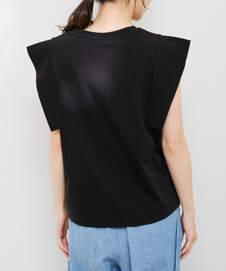 VIS「【接触冷感・洗える】シルケットフレンチスリーブトップス」|Tシャツ・カットソー|