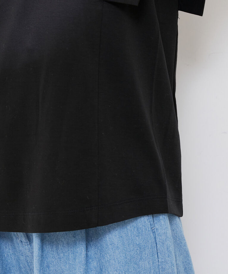 VIS「【接触冷感・洗える】シルケットフレンチスリーブトップス」|Tシャツ・カットソー|