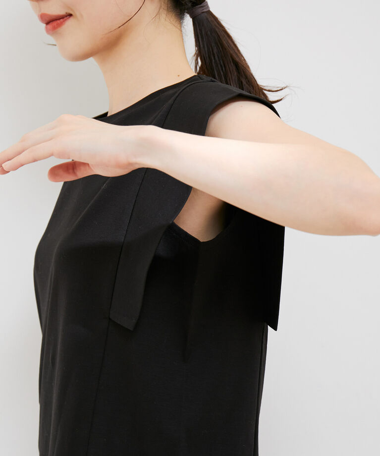 VIS「【接触冷感・洗える】シルケットフレンチスリーブトップス」|Tシャツ・カットソー|
