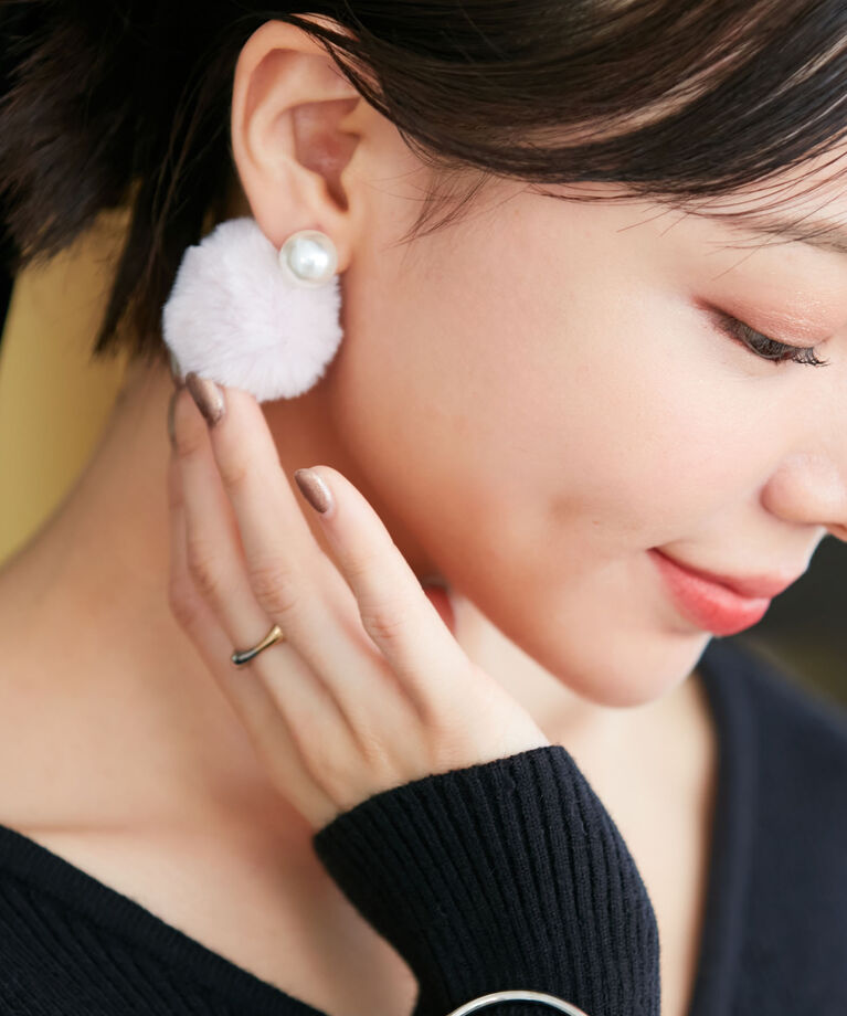 VIS「【2WAY】フェイクファーパールピアス」|ピアス|