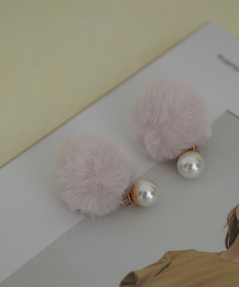 VIS「【2WAY】フェイクファーパールピアス」|ピアス|ピンク(63)