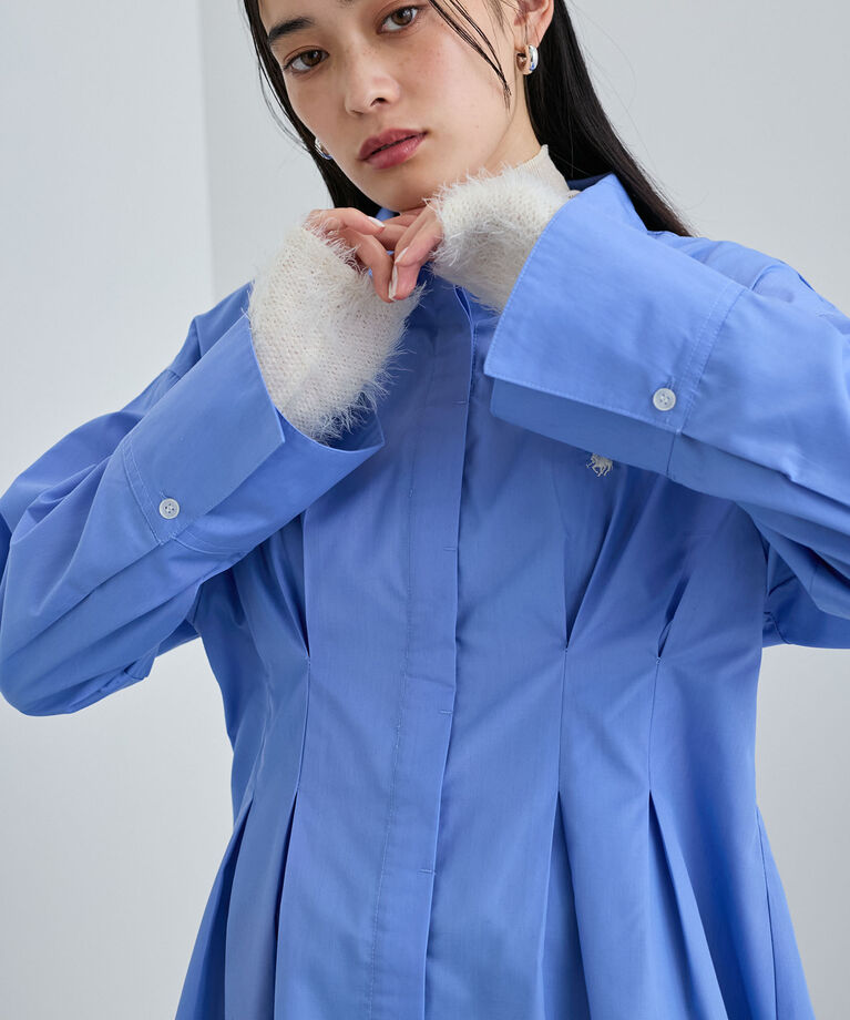 VIS「【POLO BCS】VIS別注ウエストタックフレアシャツ【洗える】」|シャツ・ブラウス|
