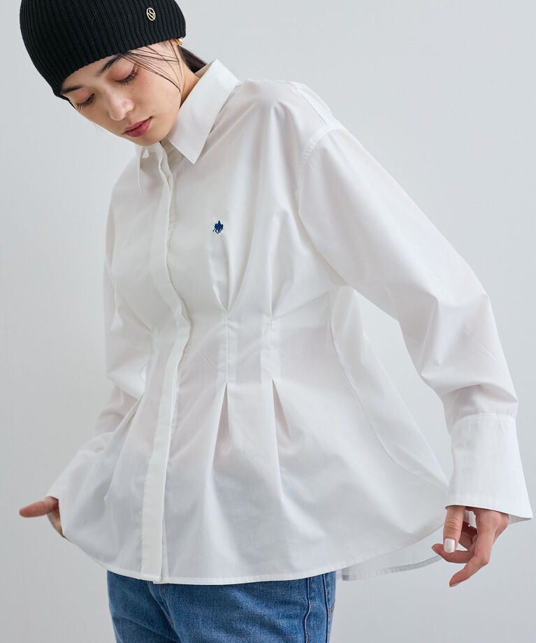 VIS「【POLO BCS】VIS別注ウエストタックフレアシャツ【洗える】」|シャツ・ブラウス|
