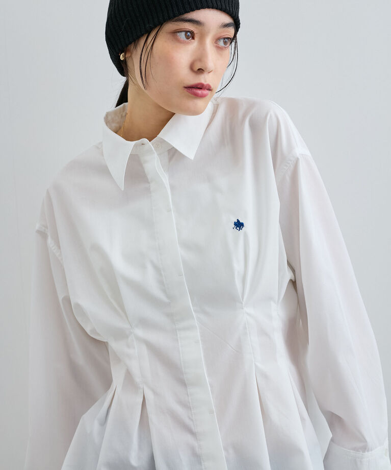 VIS「【POLO BCS】VIS別注ウエストタックフレアシャツ【洗える】」|シャツ・ブラウス|