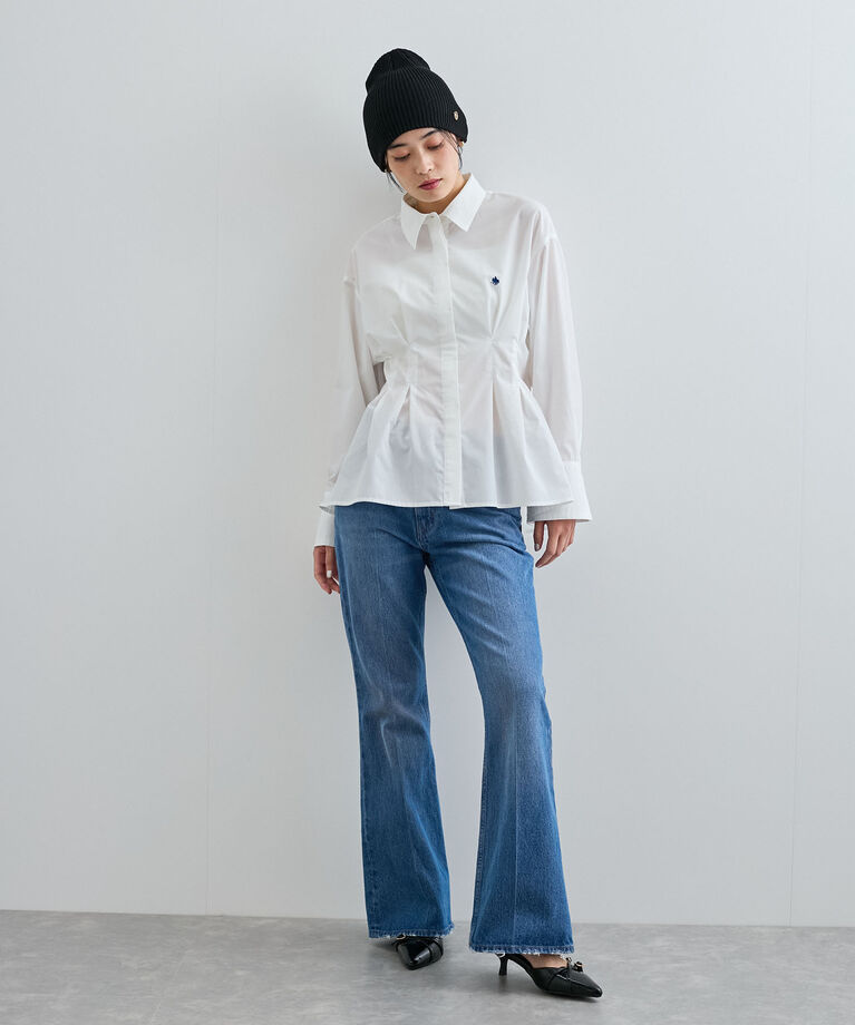 VIS「【POLO BCS】VIS別注ウエストタックフレアシャツ【洗える】」|シャツ・ブラウス|