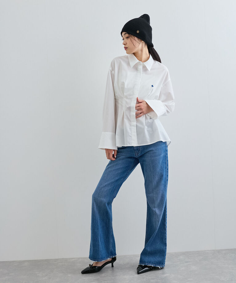 VIS「【POLO BCS】VIS別注ウエストタックフレアシャツ【洗える】」|シャツ・ブラウス|