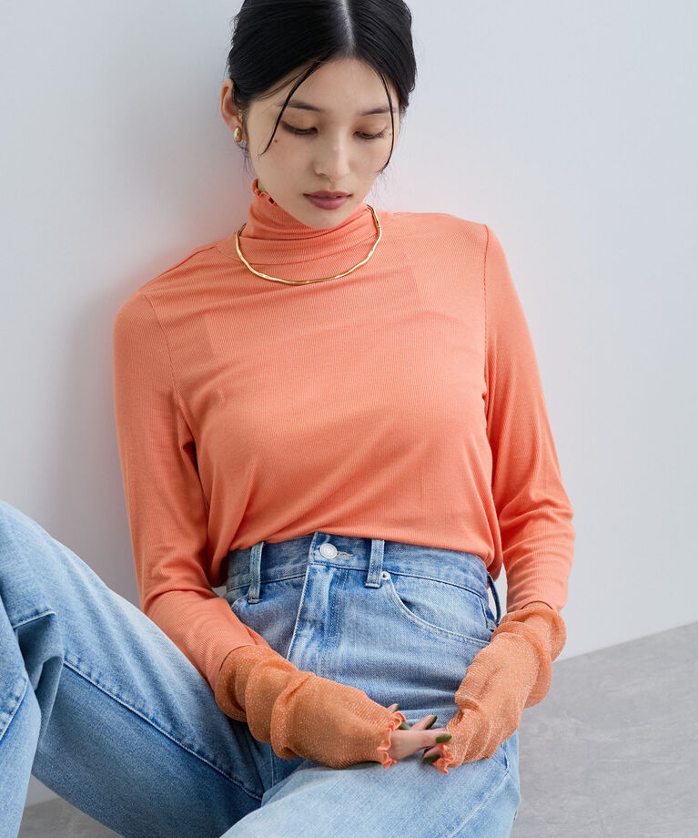 VIS「袖クシュクシュテレコハイネックプルオーバー」|Tシャツ・カットソー|