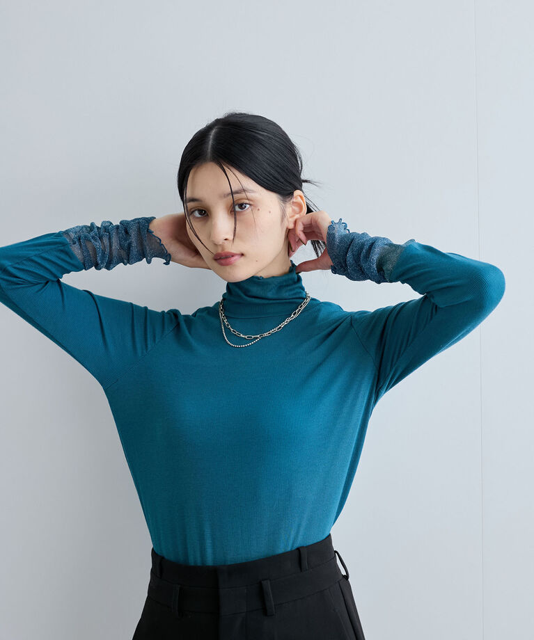 VIS「袖クシュクシュテレコハイネックプルオーバー」|Tシャツ・カットソー|