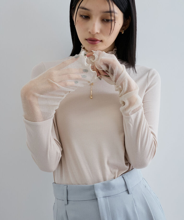 VIS「袖クシュクシュテレコハイネックプルオーバー」|Tシャツ・カットソー|