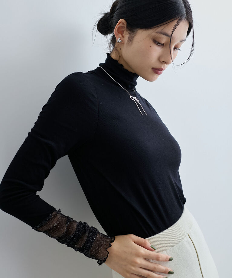 VIS「袖クシュクシュテレコハイネックプルオーバー」|Tシャツ・カットソー|