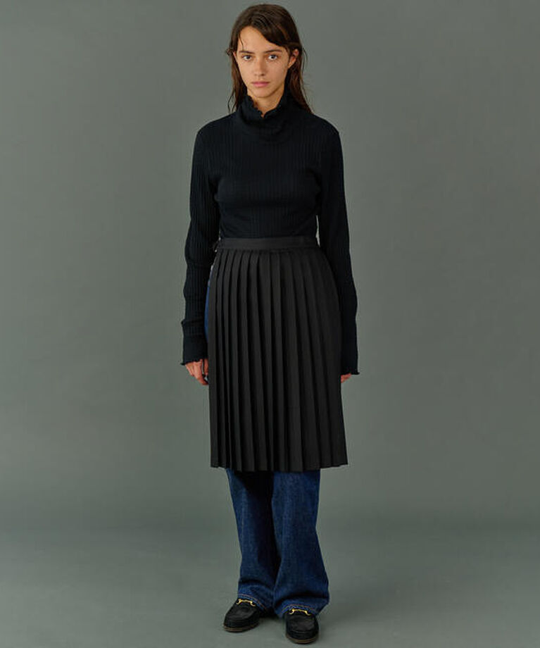 LE GLAZIK「LE GLAZIK | コットン ランダムリブ ハイネックプルオーバー WOMEN」|Tシャツ・カットソー|