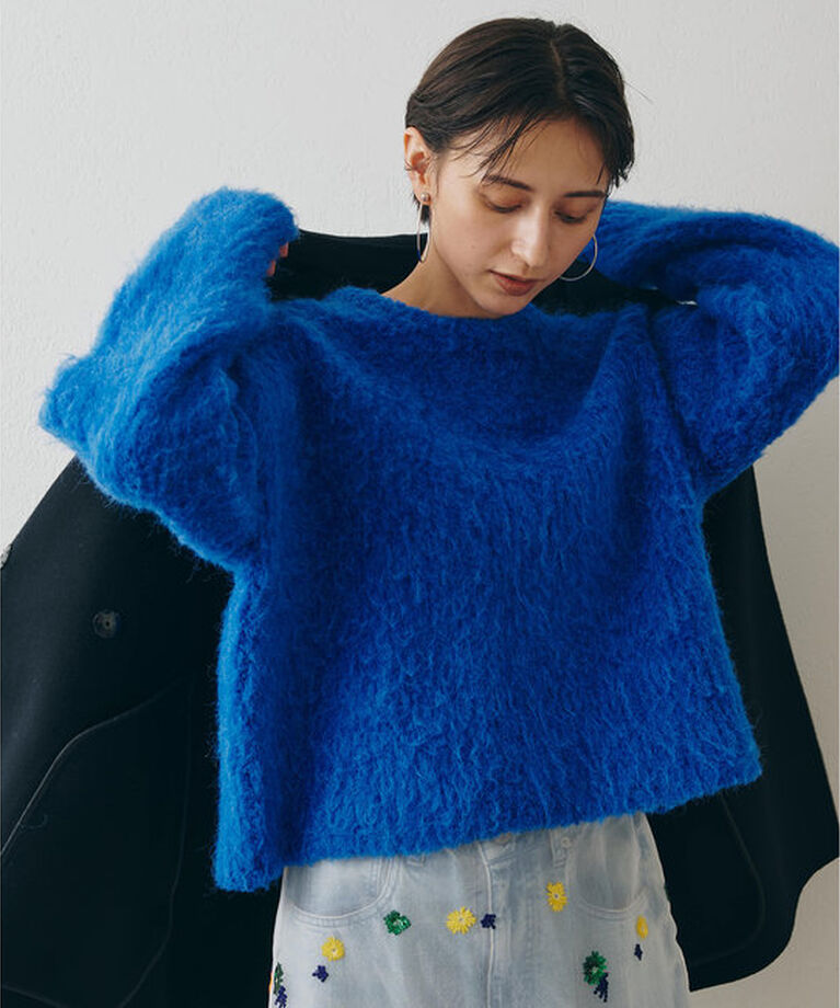  「【WEB限定カラー有り】ミックスヤーンクルーネックニットプルオーバー」|ニット・セーター|
